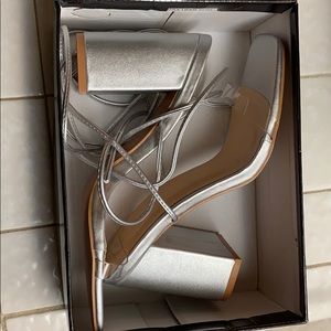 Lace up Silver Platforms